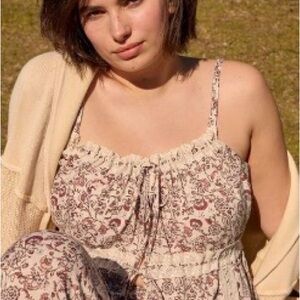 torrid Cream Floral Lace-Trim Spaghetti Strap Camisole